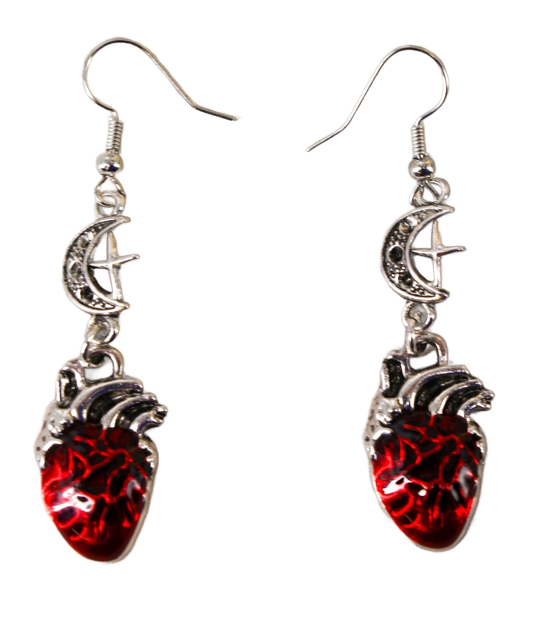Heart Rhinestone Earrings - Unique Vintage - Womens, ACCESSORIES, JEWELRY