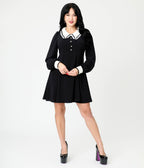 Hell Bunny Black Anastasia Mini Dress - Unique Vintage - Womens, DRESSES, FIT AND FLARE