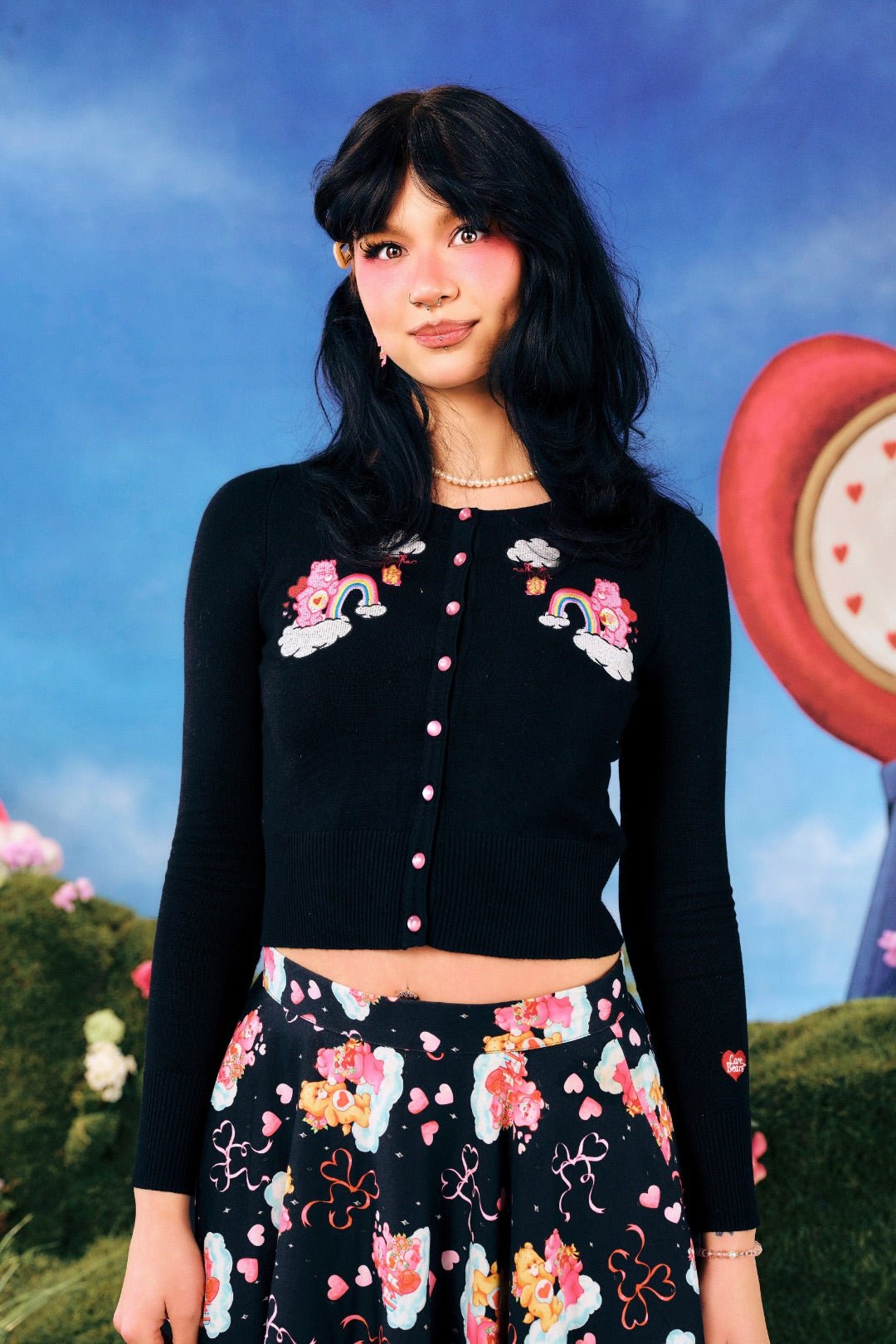 Hell Bunny Black Care Bears Cardigan - Unique Vintage - Womens, TOPS, SWEATERS