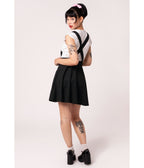 Hell Bunny Black Cupid Pinafore Skirt - Unique Vintage - Womens, BOTTOMS, ROMPERS AND JUMPSUITS