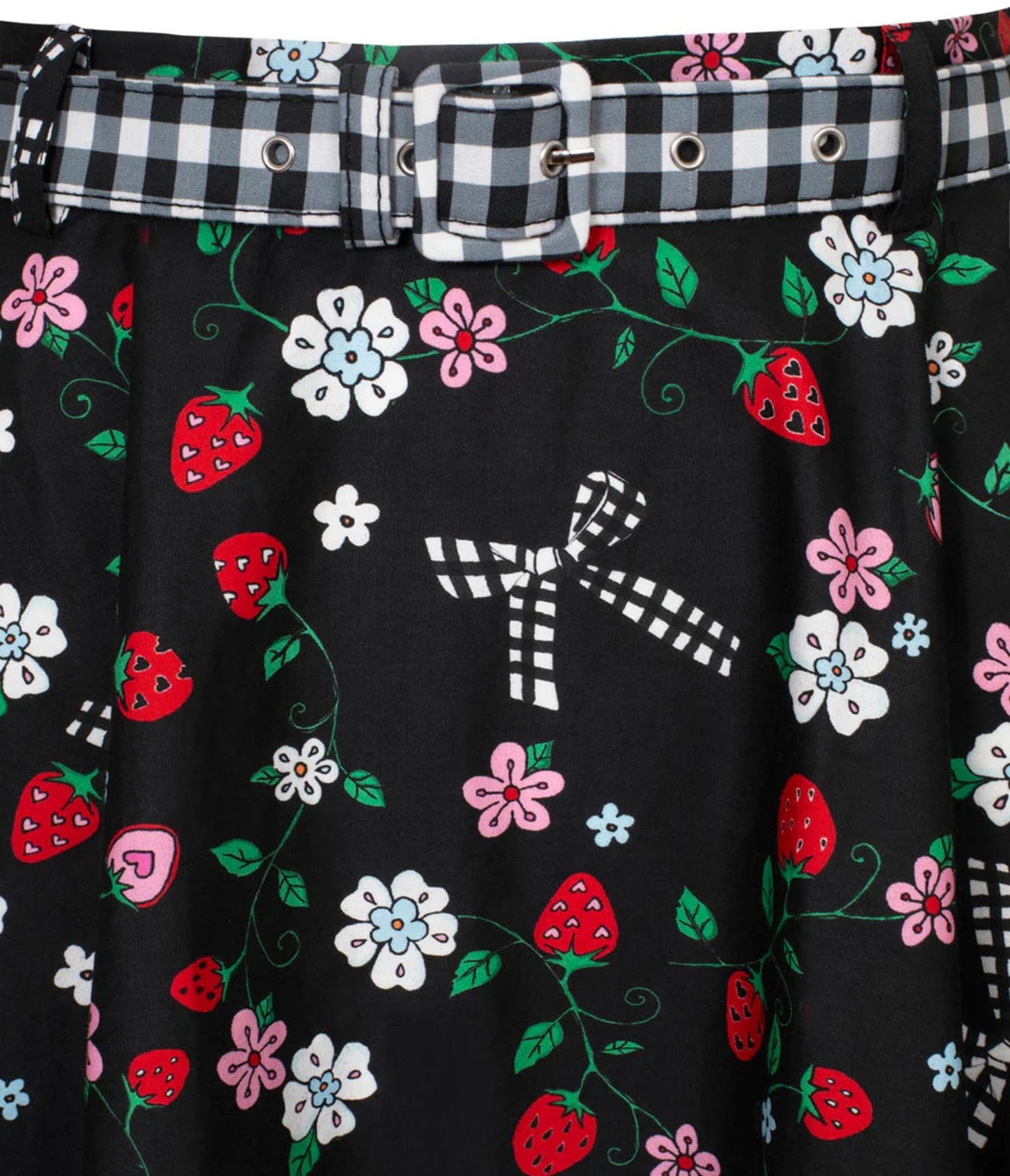 Hell Bunny Black Floral Isobel Swing Skirt - Unique Vintage - Womens, BOTTOMS, SKIRTS