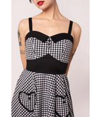 Hell Bunny Black Gingham Heart Pocket Swing Dress - Unique Vintage - Womens, DRESSES, SWING