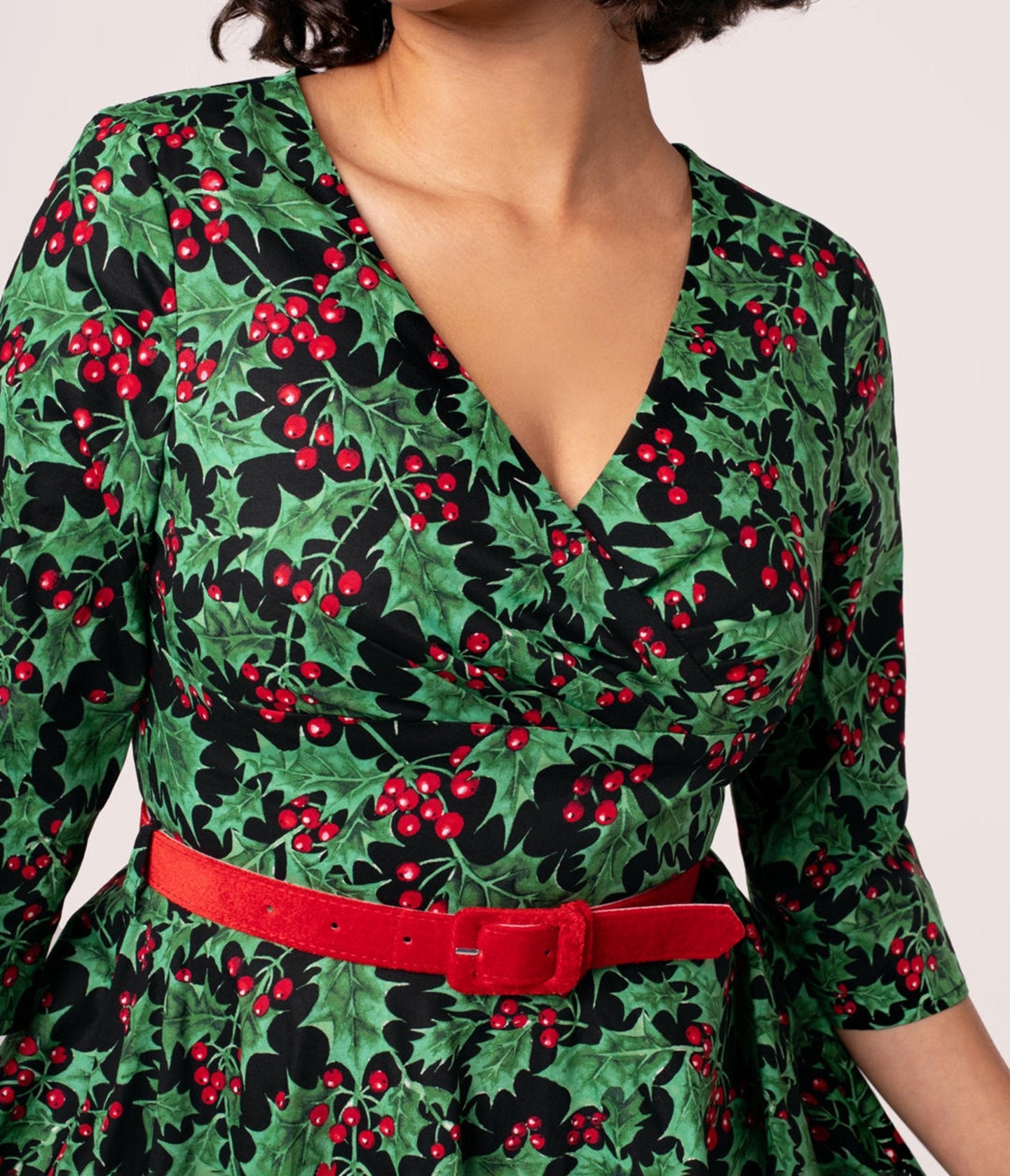 Hell Bunny Black & Green Holiday Swing Dress – Unique Vintage