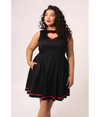 Hell Bunny Black Heart Cutout Lucie Mini Dress - Unique Vintage - Womens, DRESSES, A - LINE