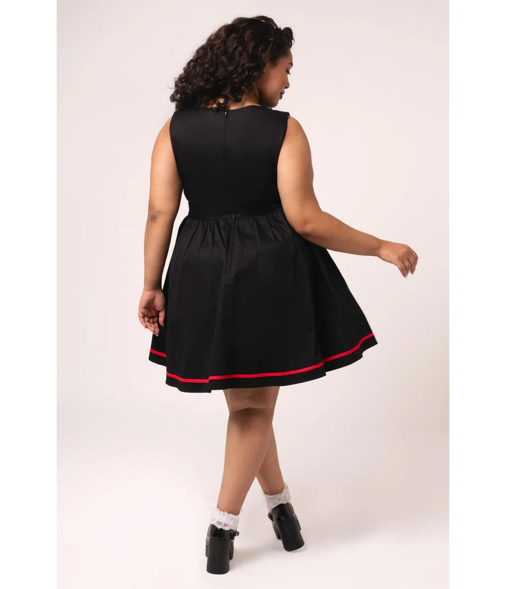 Hell Bunny Black Heart Cutout Lucie Mini Dress - Unique Vintage - Womens, DRESSES, A - LINE
