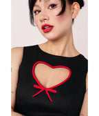 Hell Bunny Black Heart Cutout Lucie Mini Dress - Unique Vintage - Womens, DRESSES, A - LINE