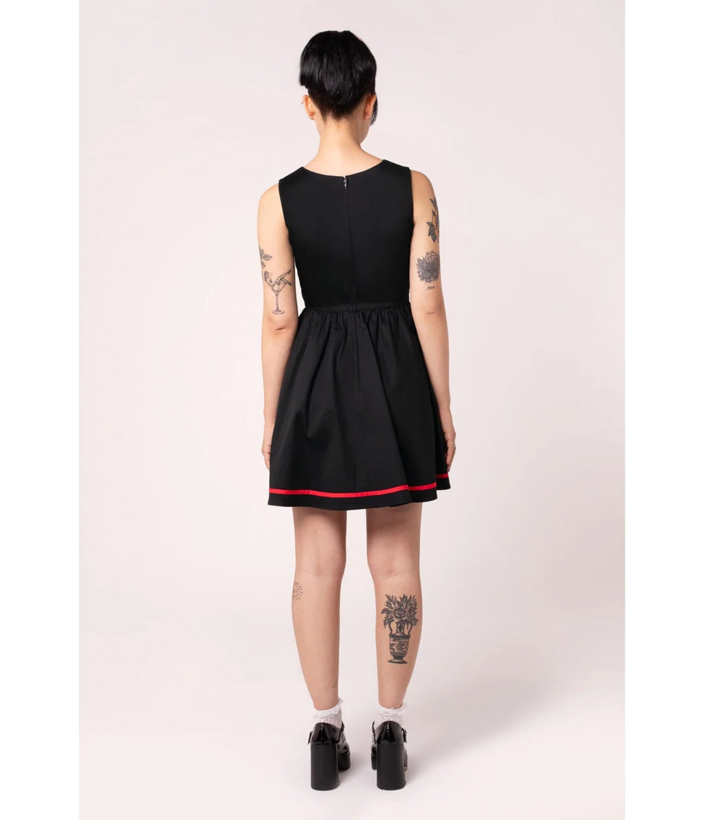 Hell Bunny Black Heart Cutout Lucie Mini Dress - Unique Vintage - Womens, DRESSES, A - LINE