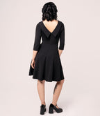 Hell Bunny Black Lois Dress - Unique Vintage - Womens, DRESSES, A - LINE