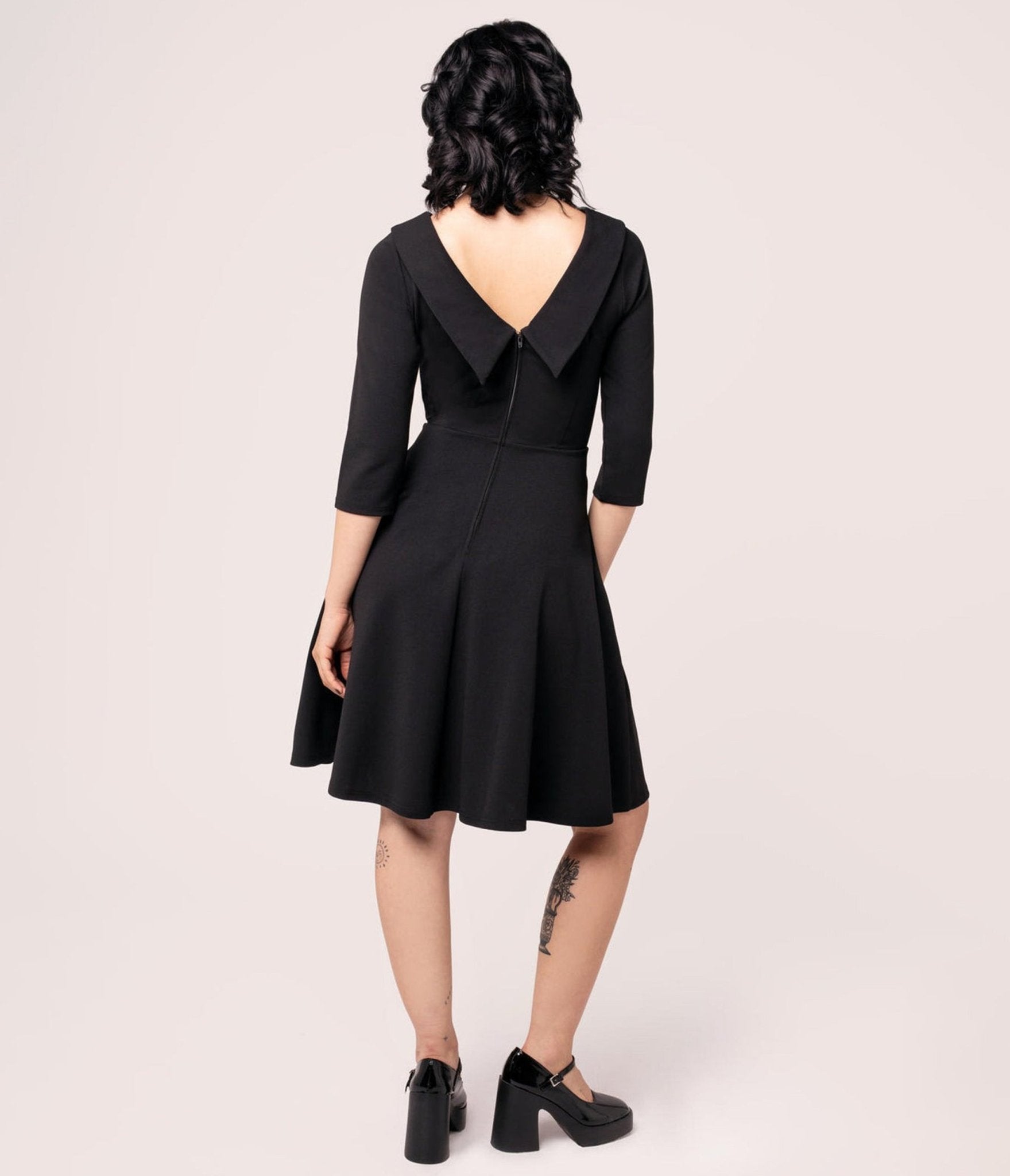 Hell Bunny Black Lois Dress - Unique Vintage - Womens, DRESSES, A - LINE