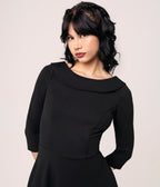 Hell Bunny Black Lois Dress - Unique Vintage - Womens, DRESSES, A - LINE