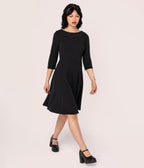 Hell Bunny Black Lois Dress - Unique Vintage - Womens, DRESSES, A - LINE