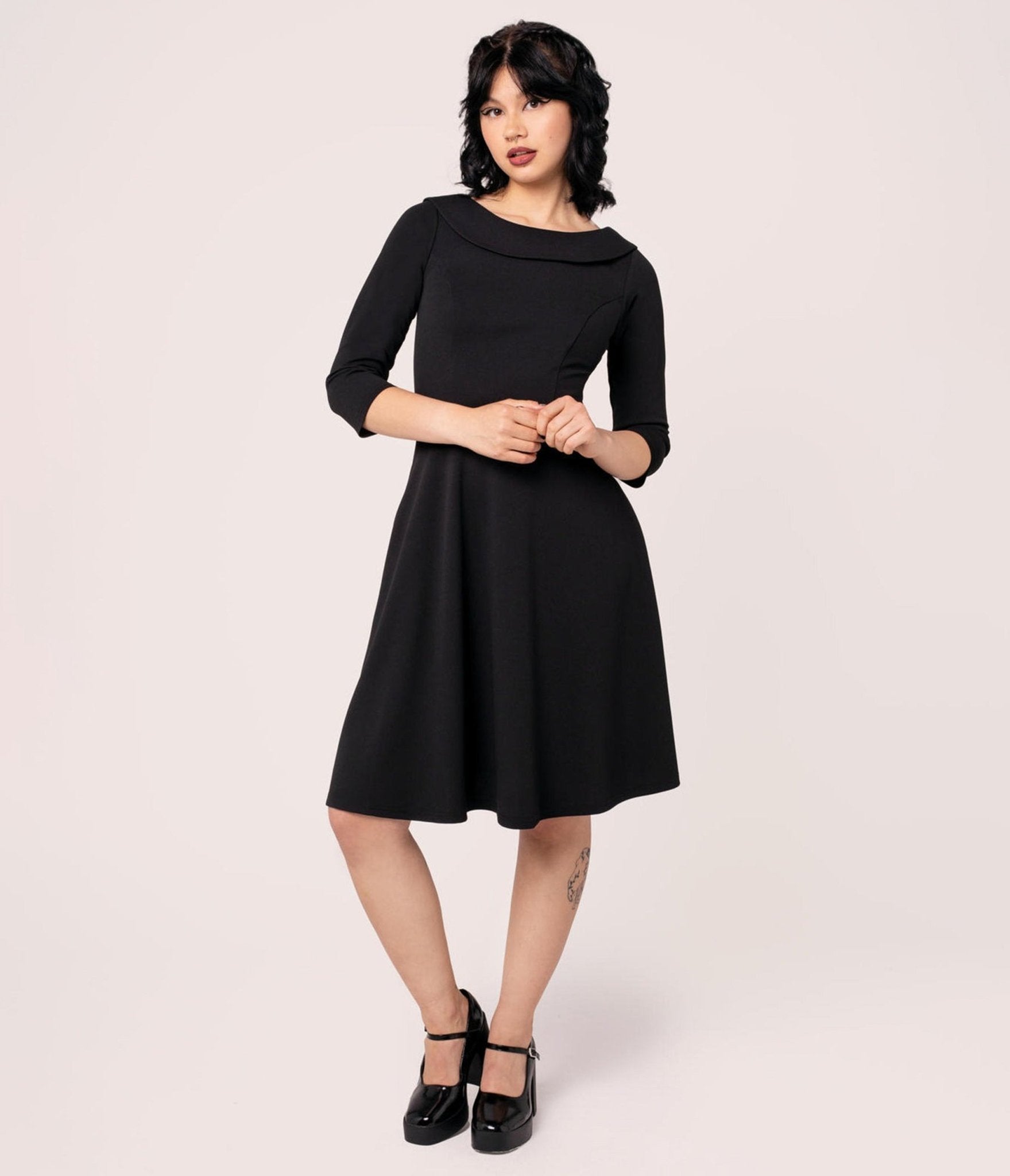 Hell Bunny Black Lois Dress - Unique Vintage - Womens, DRESSES, A - LINE