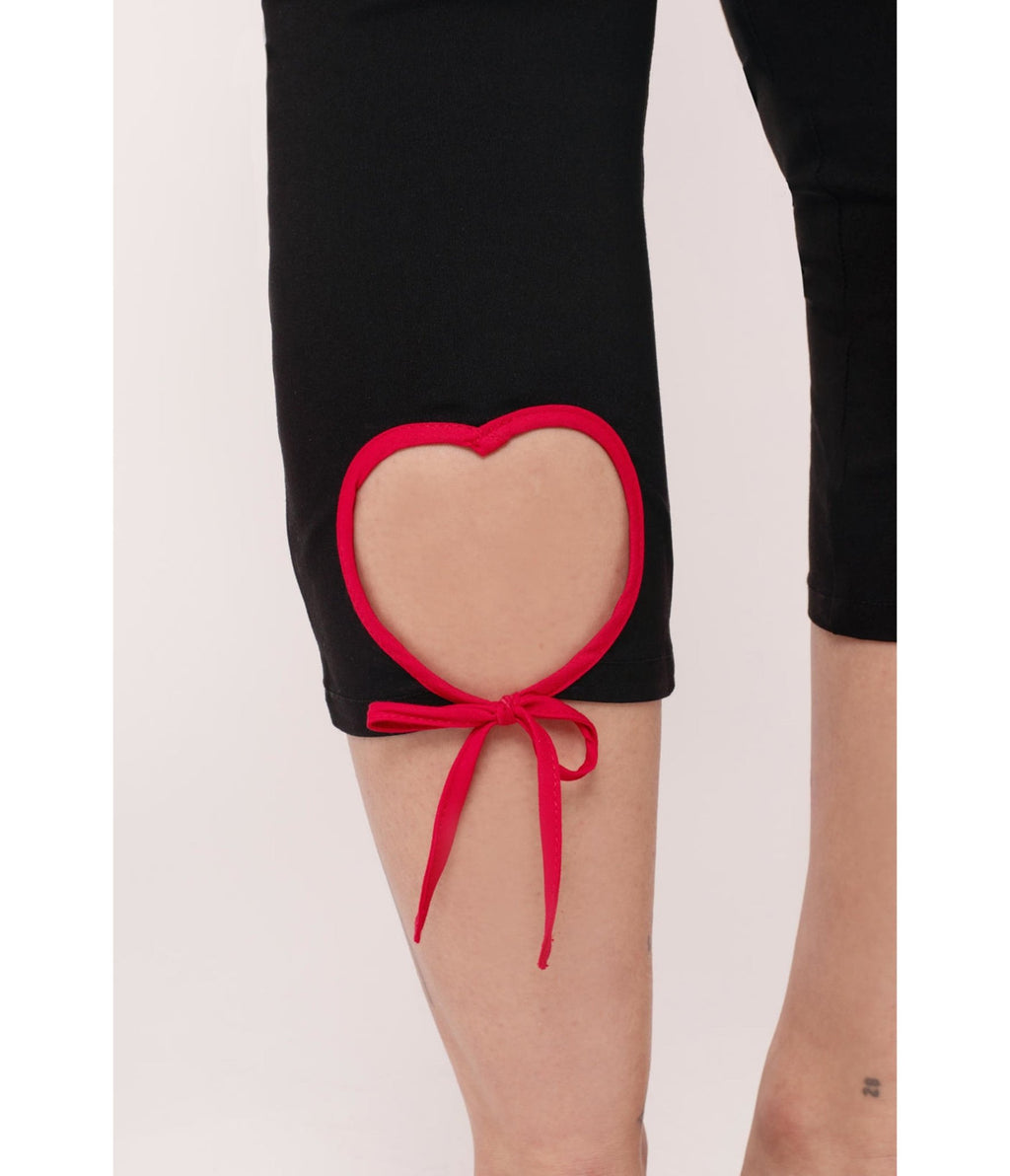 Hell Bunny Black Lucie Capris - Unique Vintage - Womens, BOTTOMS, PANTS