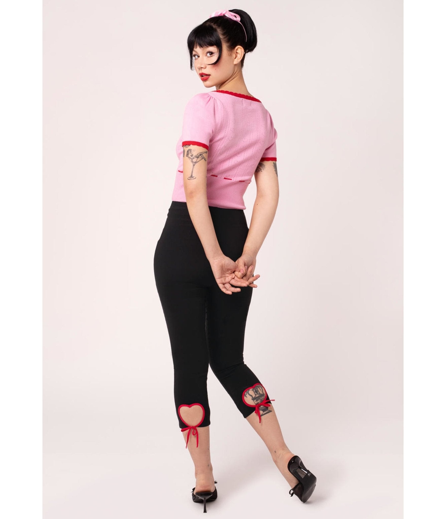 Hell Bunny Black Lucie Capris - Unique Vintage - Womens, BOTTOMS, PANTS