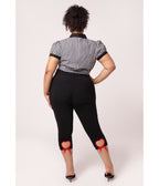 Hell Bunny Black Lucie Capris - Unique Vintage - Womens, BOTTOMS, PANTS