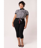 Hell Bunny Black Lucie Capris - Unique Vintage - Womens, BOTTOMS, PANTS