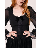 Hell Bunny Black Nocturnal Blouse - Unique Vintage - Womens, TOPS, WOVEN TOPS