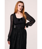 Hell Bunny Black Nocturnal Blouse - Unique Vintage - Womens, TOPS, WOVEN TOPS