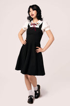 Hell Bunny Black Patti Pinafore Dress - Unique Vintage - Womens, DRESSES, SWING