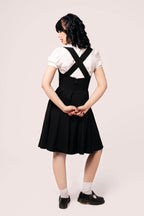 Hell Bunny Black Patti Pinafore Dress - Unique Vintage - Womens, DRESSES, SWING