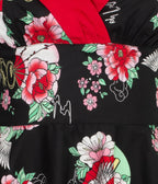 Hell Bunny Black & Red Floral Sweetheart Swing Dress - Unique Vintage - Womens, DRESSES, SWING