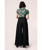 Hell Bunny Black Simone Trousers - Unique Vintage - Womens, BOTTOMS, PANTS