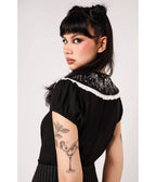 Hell Bunny Black Skeleton Dance Macabre Blouse - Unique Vintage - Blouses