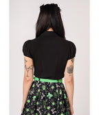 Hell Bunny Black Spiderweb Embroidered Millie Blouse - Unique Vintage - Womens, TOPS, WOVEN TOPS