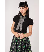 Hell Bunny Black Spiderweb Embroidered Millie Blouse - Unique Vintage - Womens, TOPS, WOVEN TOPS