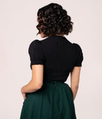 Hell Bunny Black Squirrel Blouse - Unique Vintage - Womens, TOPS, WOVEN TOPS