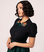 Hell Bunny Black Squirrel Blouse - Unique Vintage - Womens, TOPS, WOVEN TOPS