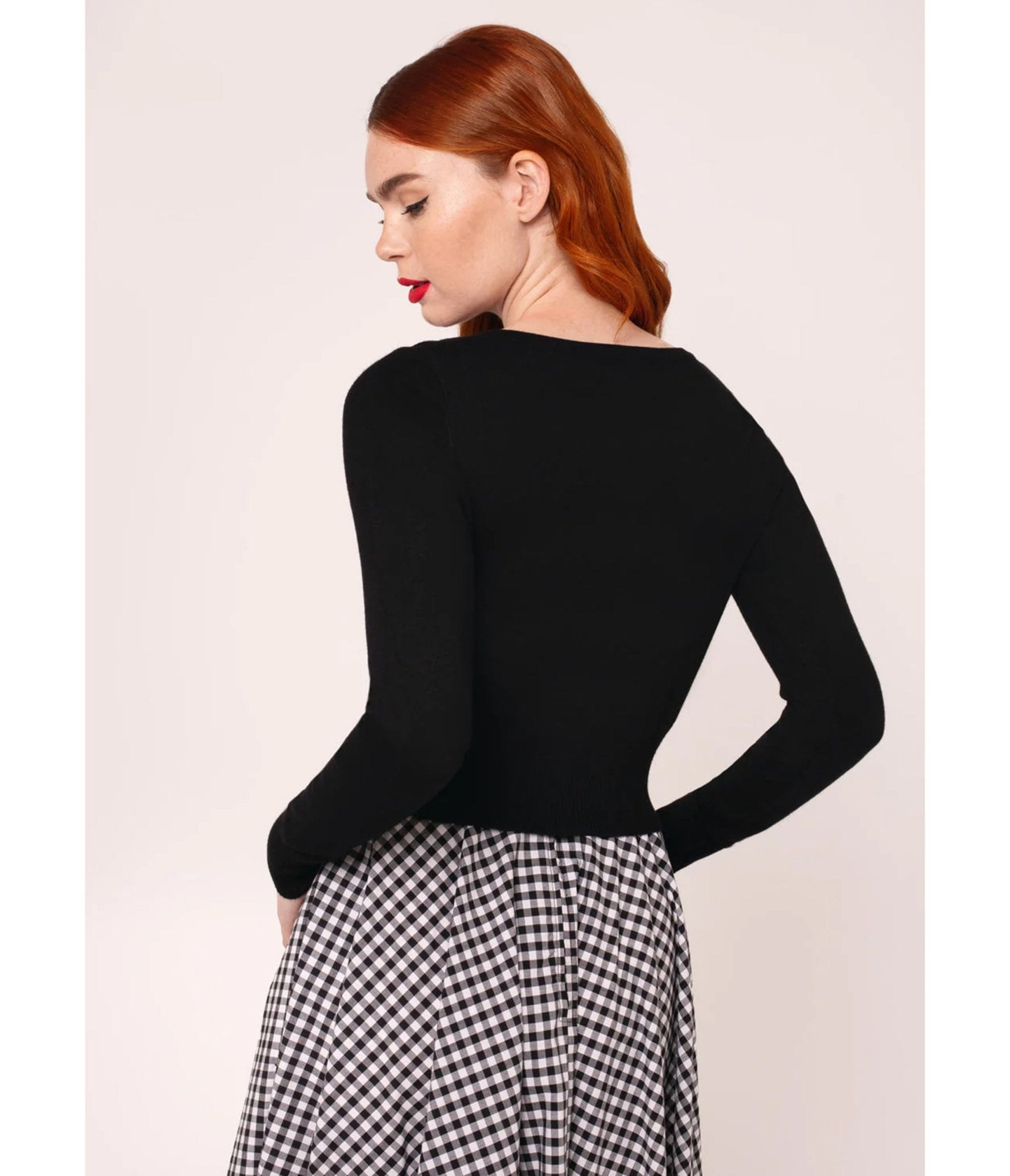 Hell Bunny Black Strawberry Francois Cardigan - Unique Vintage - Womens, TOPS, SWEATERS