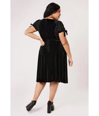 Hell Bunny Black Velvet Disenchanted Swing Dress - Unique Vintage - Swing Dresses