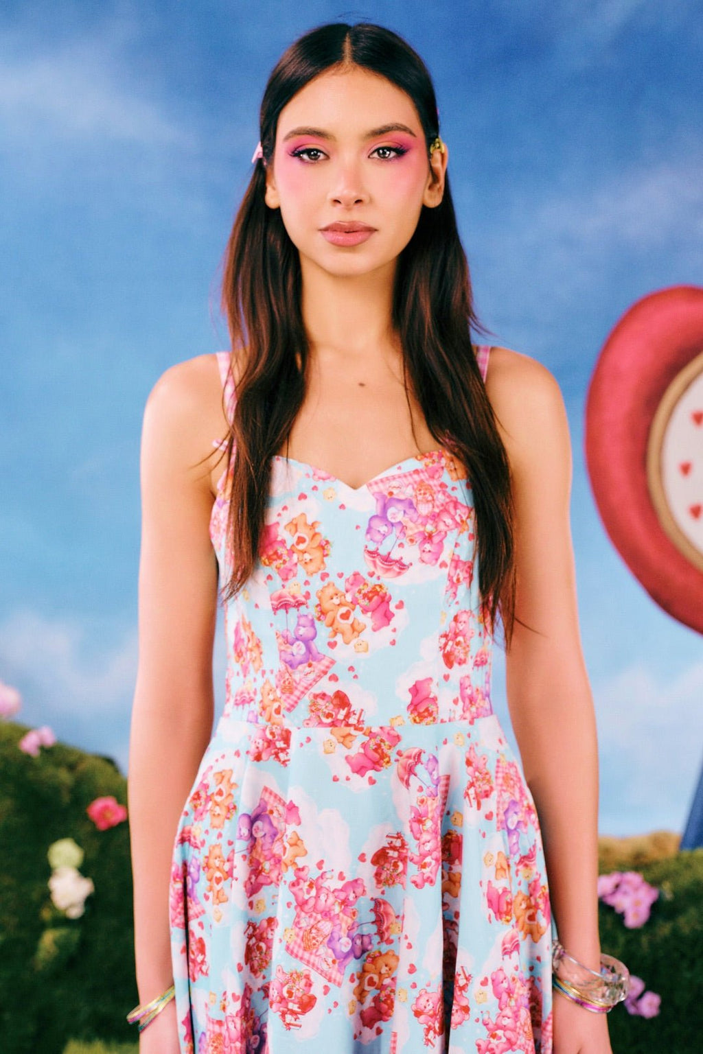 Hell Bunny Care Bears Picnic Flare Dress - Unique Vintage - Womens, DRESSES, SWING