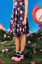 Hell Bunny Care Bears Tenderheart Cotton Flare Dress - Unique Vintage - Womens, DRESSES, SWING
