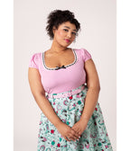 Hell Bunny Light Pink Gracie Top - Unique Vintage - Womens, TOPS, SHIRTS