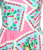 Hell Bunny Pink Floral Patchwork Swing Dress - Unique Vintage - Womens, DRESSES, SWING