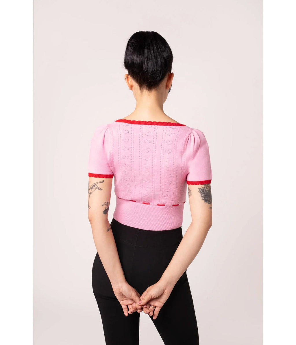 Hell Bunny Pink Hannah Top - Unique Vintage - Womens, TOPS, SHIRTS