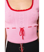Hell Bunny Pink Hannah Top - Unique Vintage - Womens, TOPS, SHIRTS