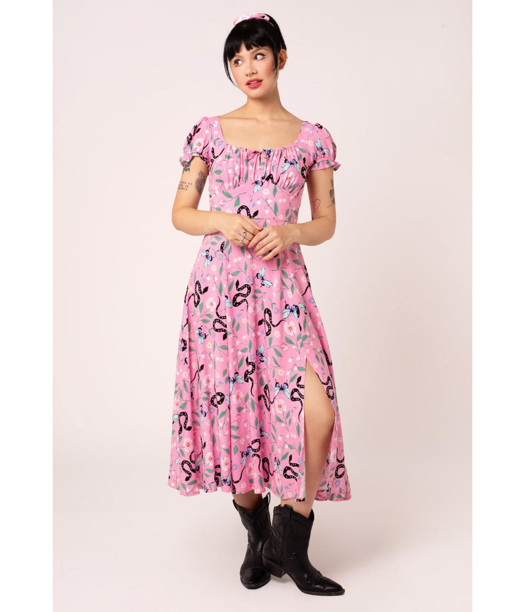 Hell Bunny Pink Ma Bohmeme Dress - Unique Vintage - Womens, DRESSES, SWING