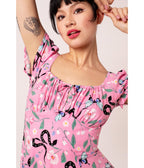 Hell Bunny Pink Ma Bohmeme Dress - Unique Vintage - Womens, DRESSES, SWING