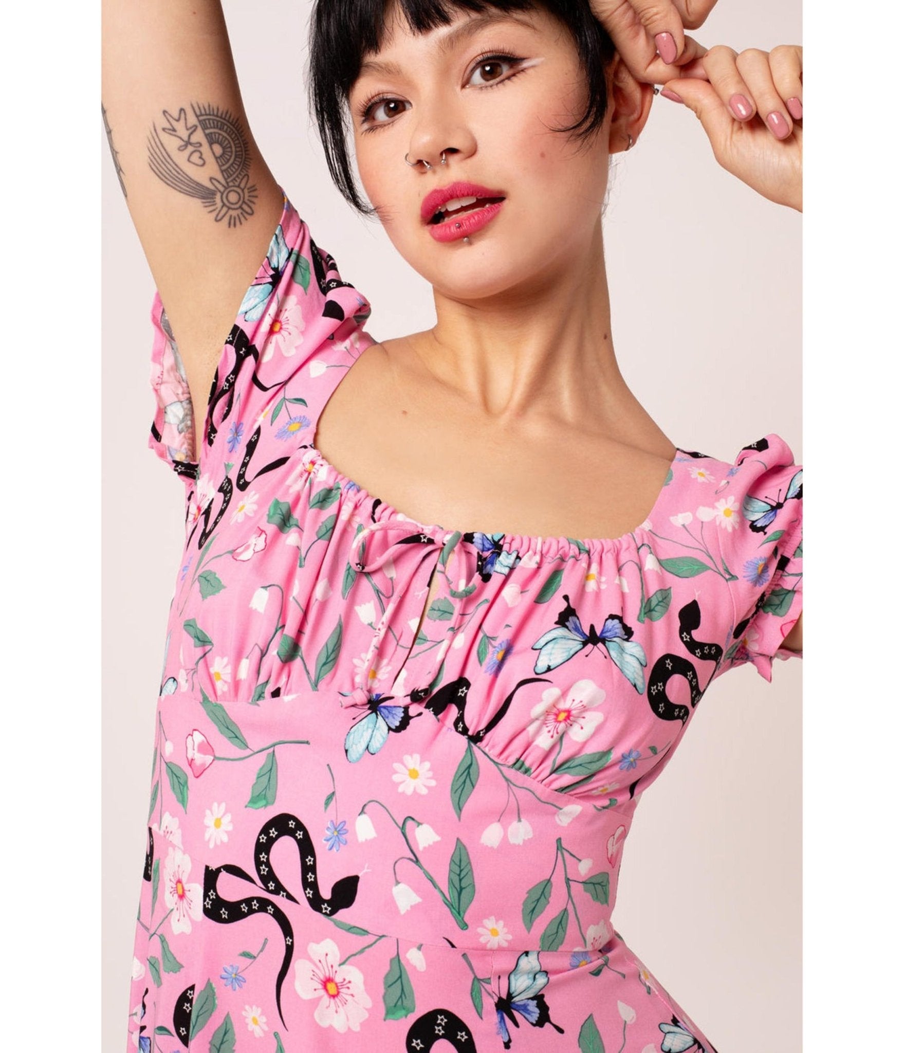 Hell Bunny Pink Ma Bohmeme Dress Small
