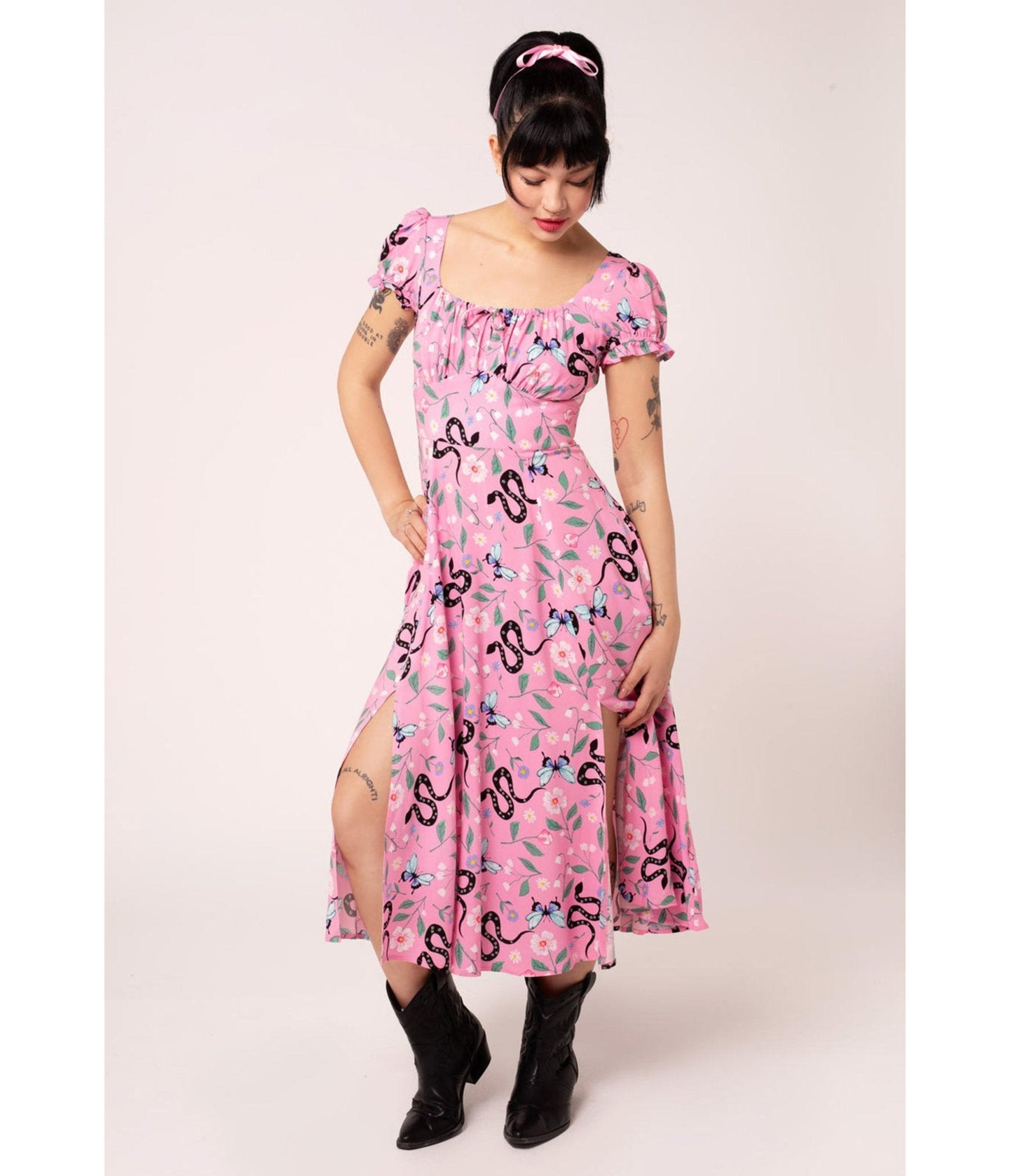 Hell Bunny Pink Ma Bohmeme Dress - Unique Vintage - Womens, DRESSES, SWING