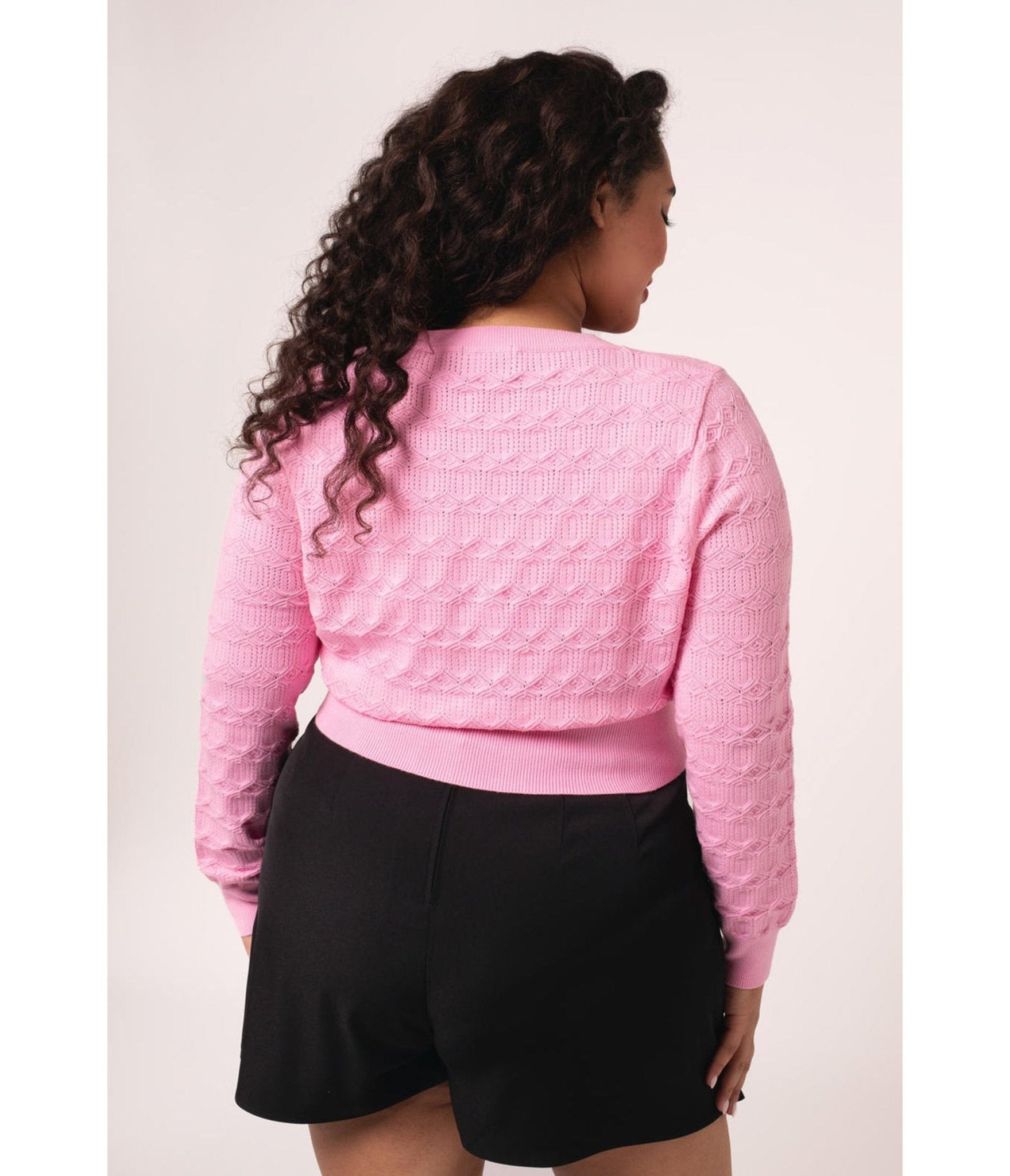 Hell Bunny Pink Tie Front Lucie Cardigan - Unique Vintage - Womens, TOPS, SWEATERS