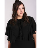Hell Bunny Plus Size 1940s Style Black Mesh Sleeved Imperia Flare Dress - Unique Vintage - Womens, DRESSES, FIT AND FLARE