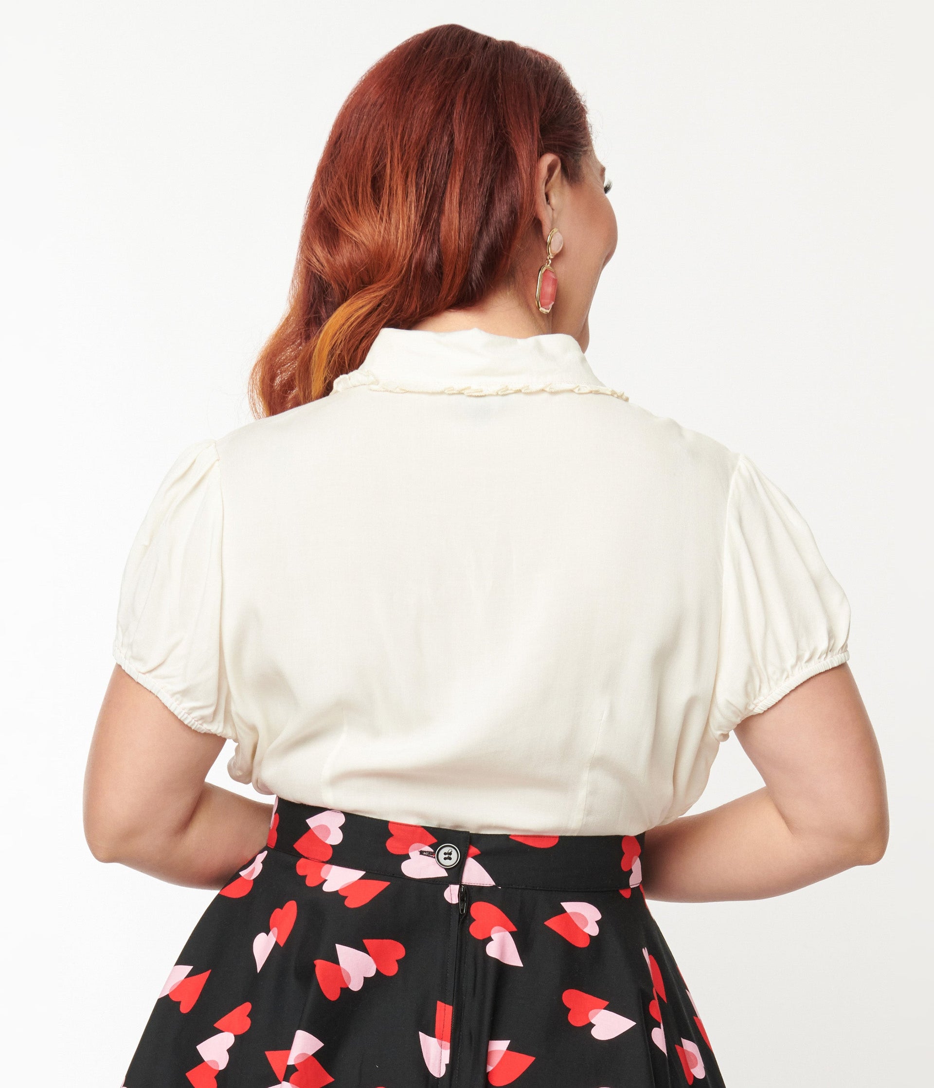Hell Bunny Plus Size Ivory Molly Blouse - Unique Vintage - Womens, TOPS, WOVEN TOPS