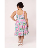 Hell Bunny Plus Size Pink Floral Patchwork Swing Dress - Unique Vintage - Womens, DRESSES, SWING