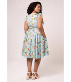 Hell Bunny Plus Size Sky Blue Woodland Print Swing Dress - Unique Vintage - Womens, DRESSES, SWING