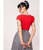 Hell Bunny Red Gracie Top - Unique Vintage - Womens, TOPS, SHIRTS