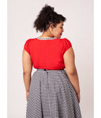 Hell Bunny Red Gracie Top - Unique Vintage - Womens, TOPS, SHIRTS